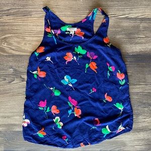 Womens Blue Floral Tank Top Small - Old Navy